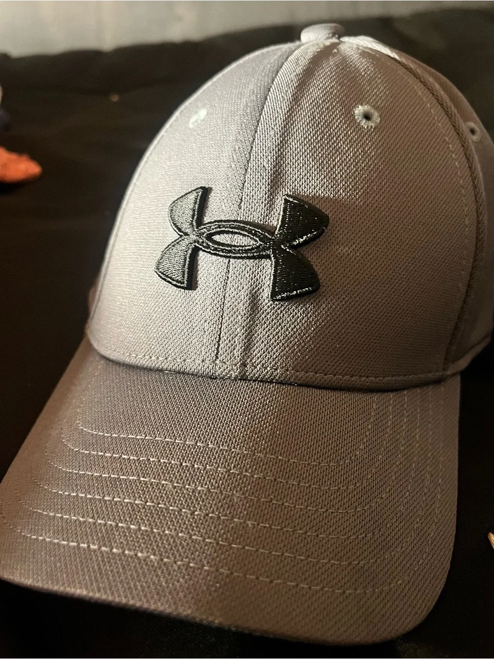 Under Armour Grey Curved-Brim Performance Hat with Black Logo